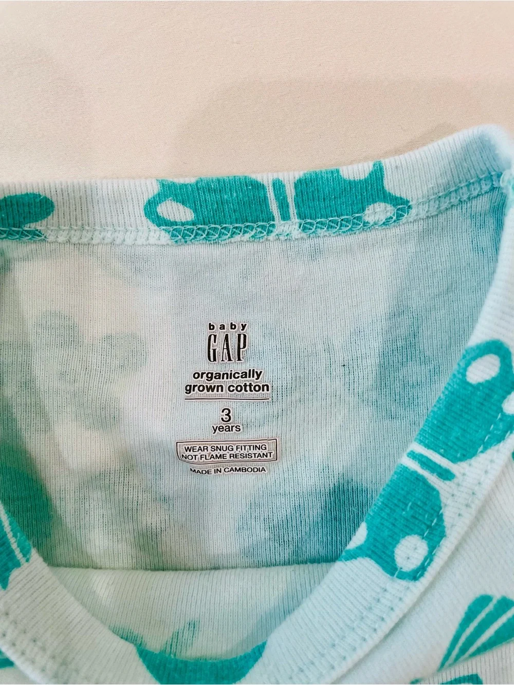 GAP Girls Teal Butterfly & Flower Short Sleeve Pajama Set